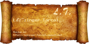 Lézinger Tarcal névjegykártya